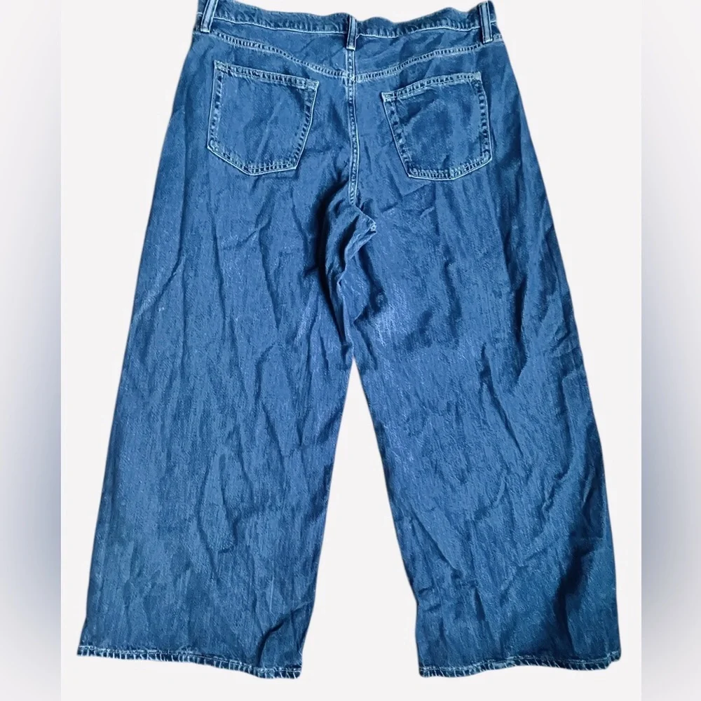 GAP Baggy Midrise Wide Leg Jeans Size 33 NWT Stretch Denim - Picture 4 of 8